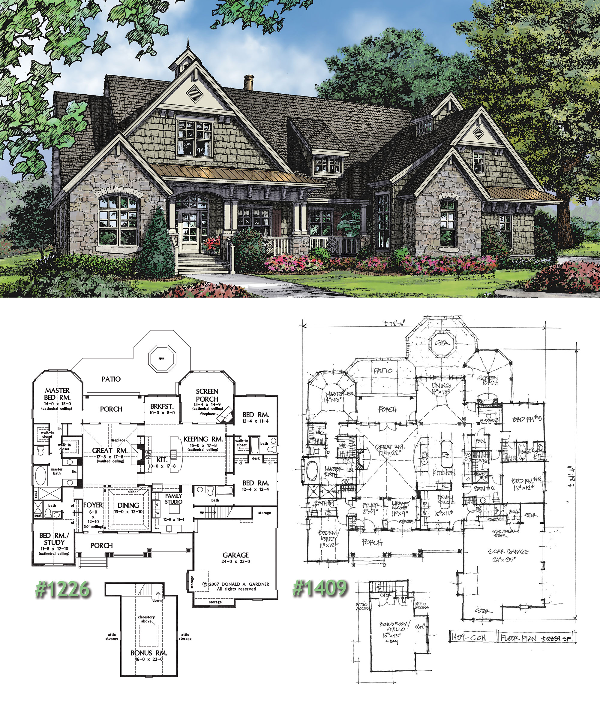 Craftsman House Plan on the Drawing Board 1409