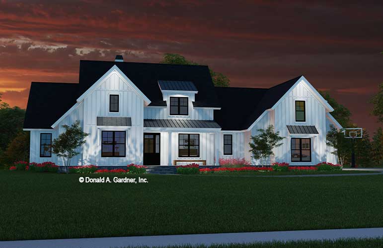 Front rendering of The Finnian house plan 1619.