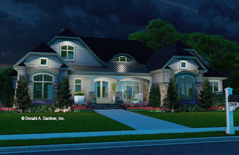 Front rendering of The Logan house plan 1626.