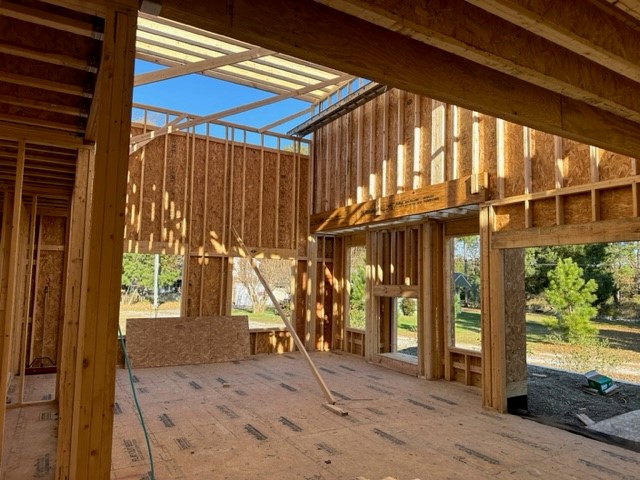 Framing of The Brielle house plan 1233.