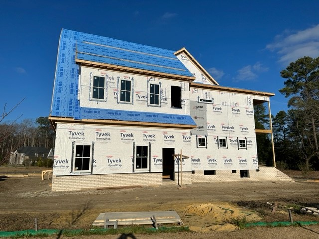Exterior framing of The Brielle house plan 1233.