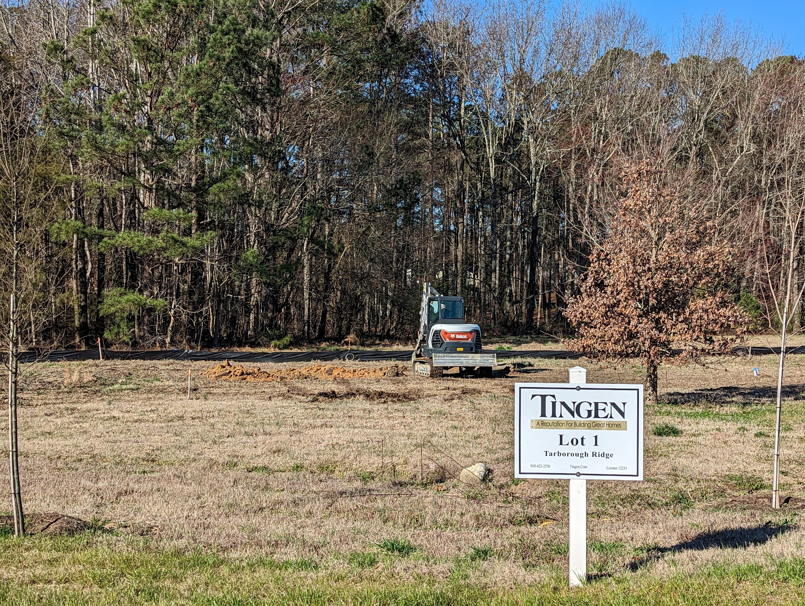 Site clearing of The Tanner 1418 house plan. 