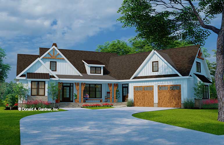 Front rendering of The Cyrus house plan 1538.