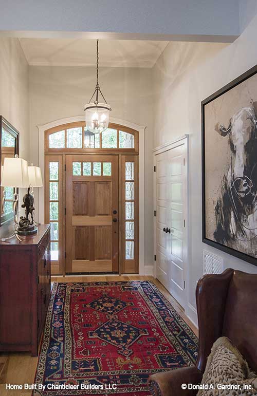 Inviting foyer entry of The Baskerville house plan 1312.
