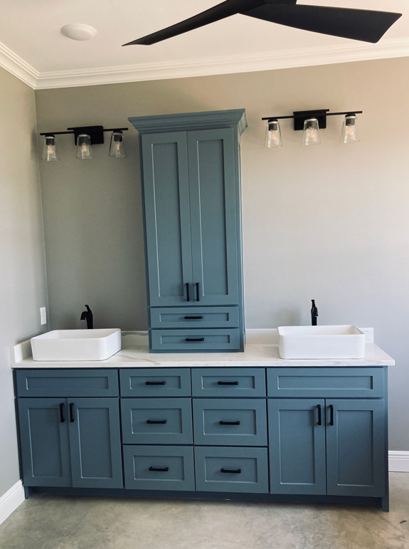 Master bathroom with a double vanity.