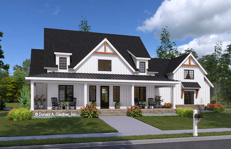 Front rendering of The Larissa house plan 1642.