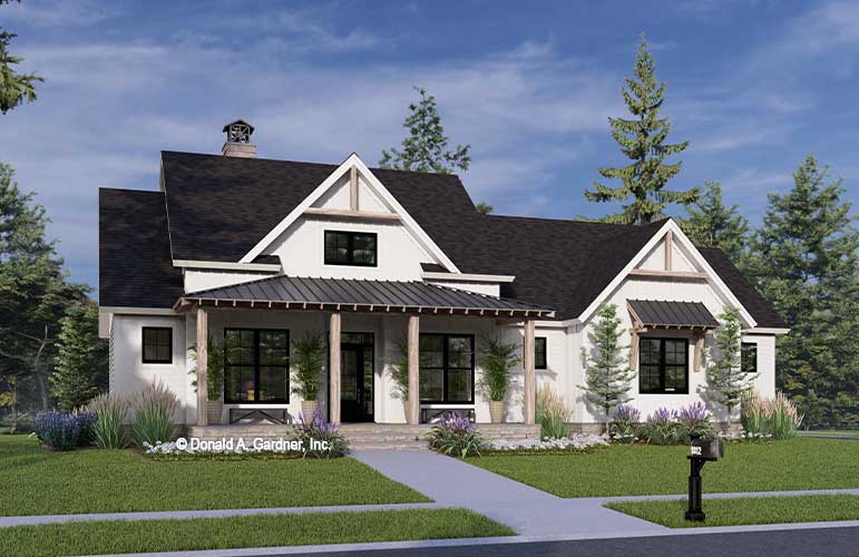 Front rendering of The Stargaze Grove house plan 1812.