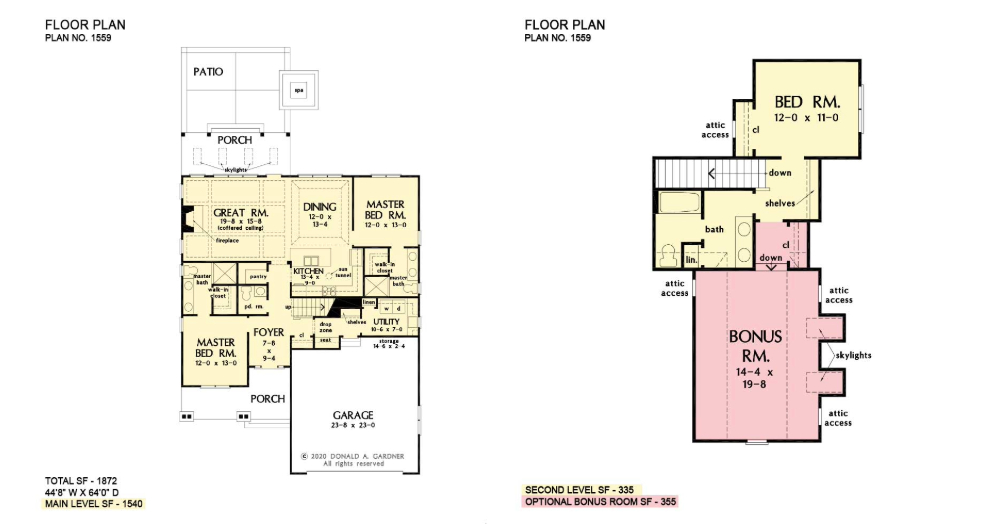 Two master suites in The Millicent house plan 1559. 
