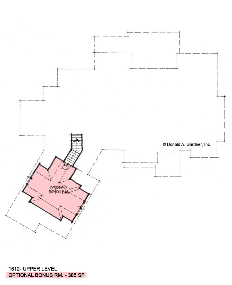 Bonus room of Conceptual house plan 1612.