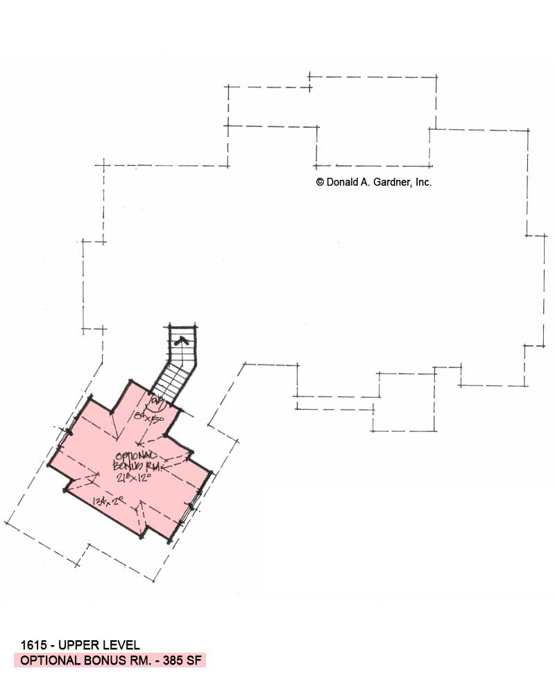 Bonus room of Conceptual house plan 1615.