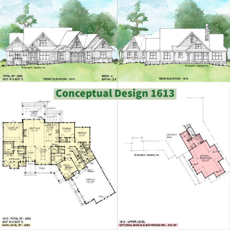 Overview of Conceptual house plan 1613.
