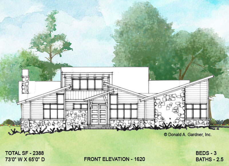 Front elevation of Conceptual House Plan 1620.