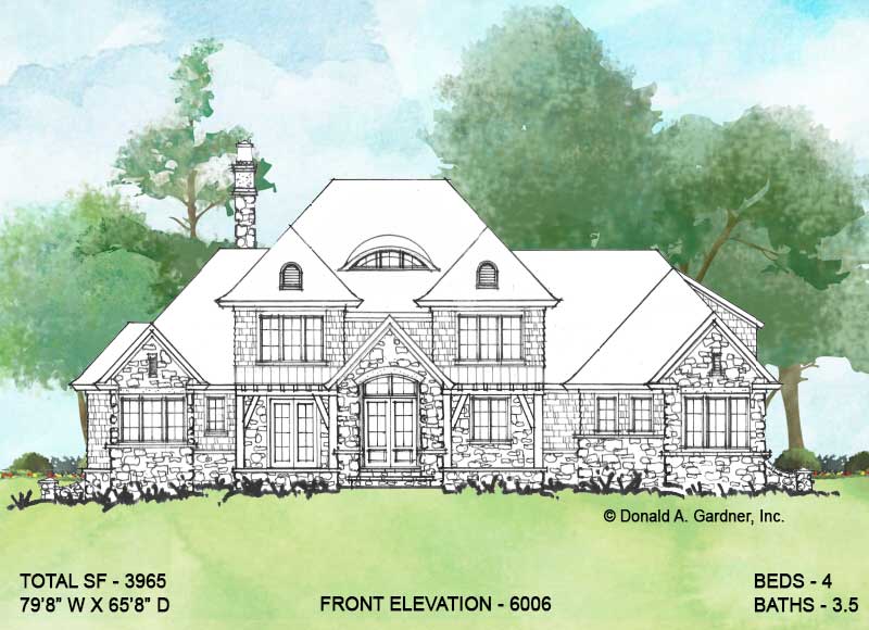 Front elevation of Conceptual House Plan 6006.