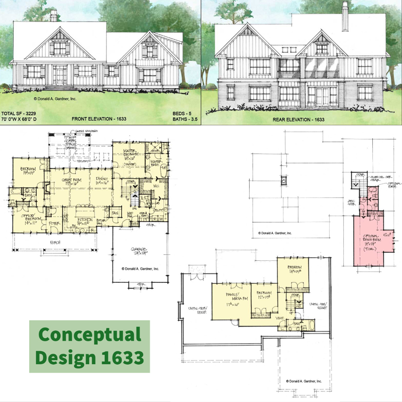 Overview of Conceptual House Plan 1633.