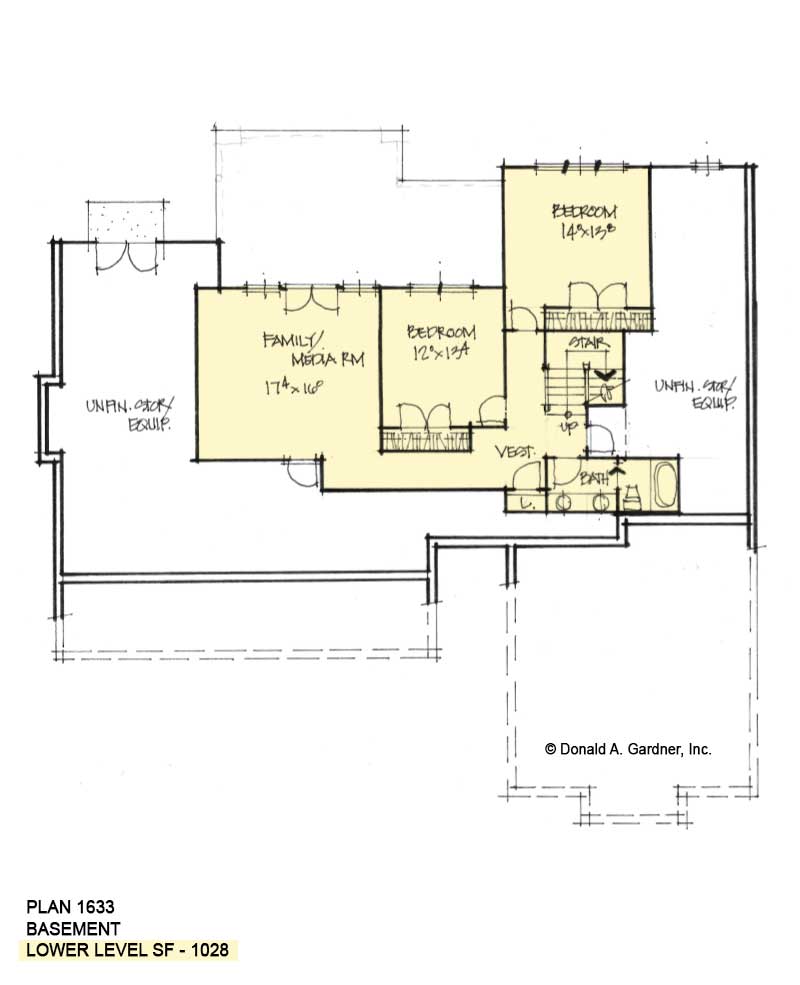 Basement floor of Conceptual House Plan 1633.
