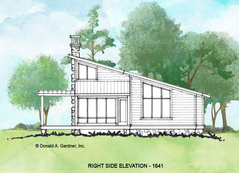 Right side elevation of Conceptual House Plan 1641.