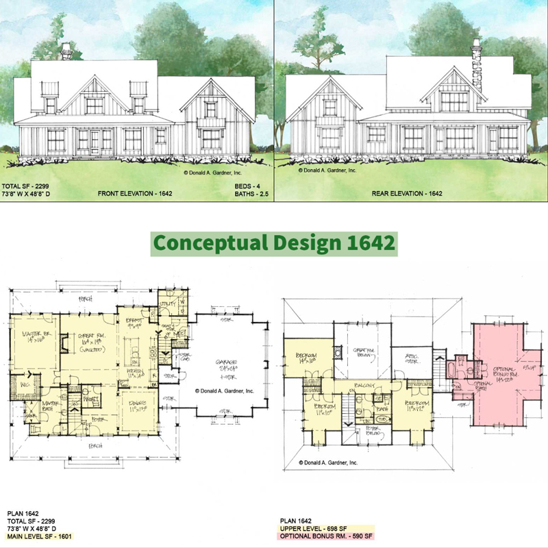 Overview of Conceptual House Plan 1642.
