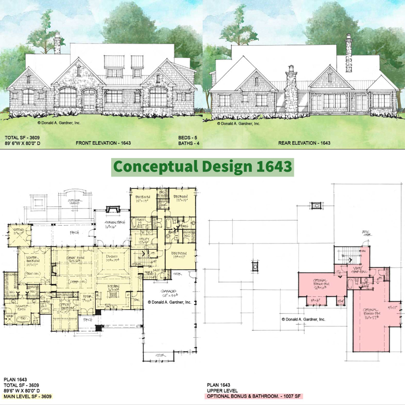 Overview of Conceptual House Plan 1643.