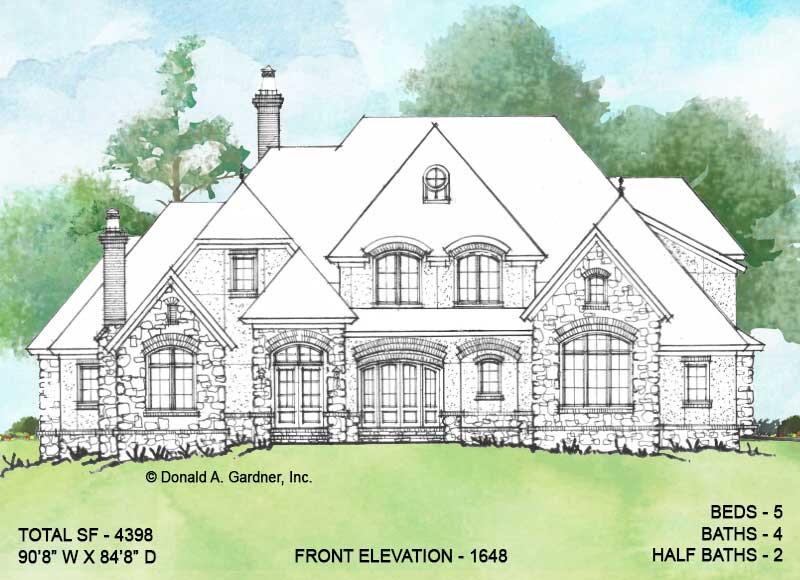 Front elevation of Conceptual House Plan 1628.