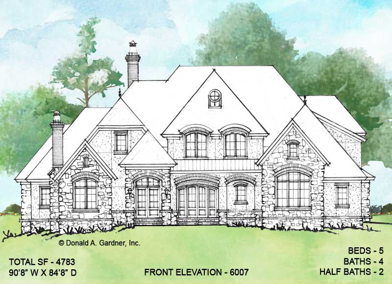 Front elevation of Conceptual House Plan 6007.