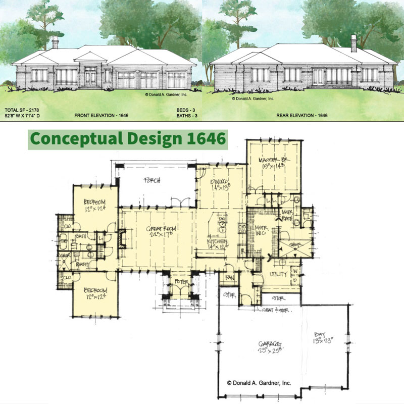 Overview of Conceptual house plan 1646.