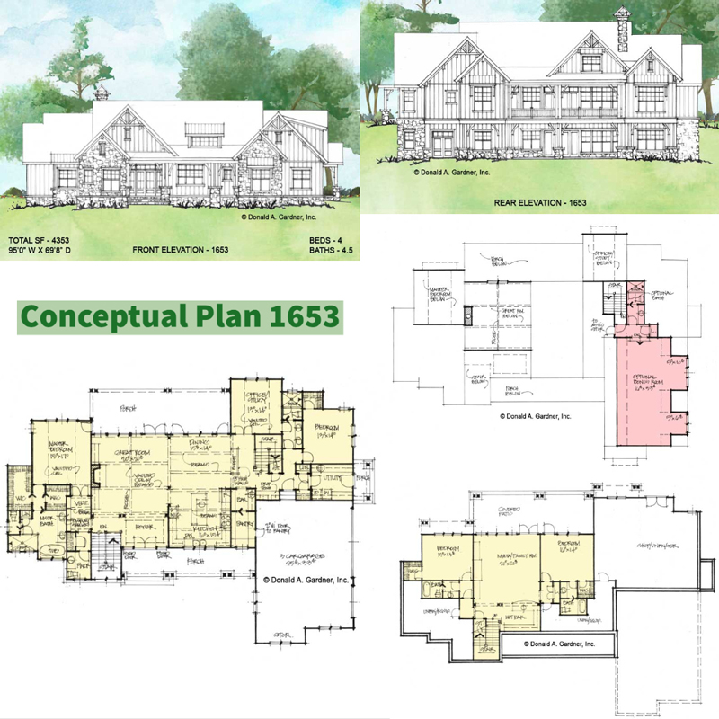 Overview of Conceptual House Plan 1653.