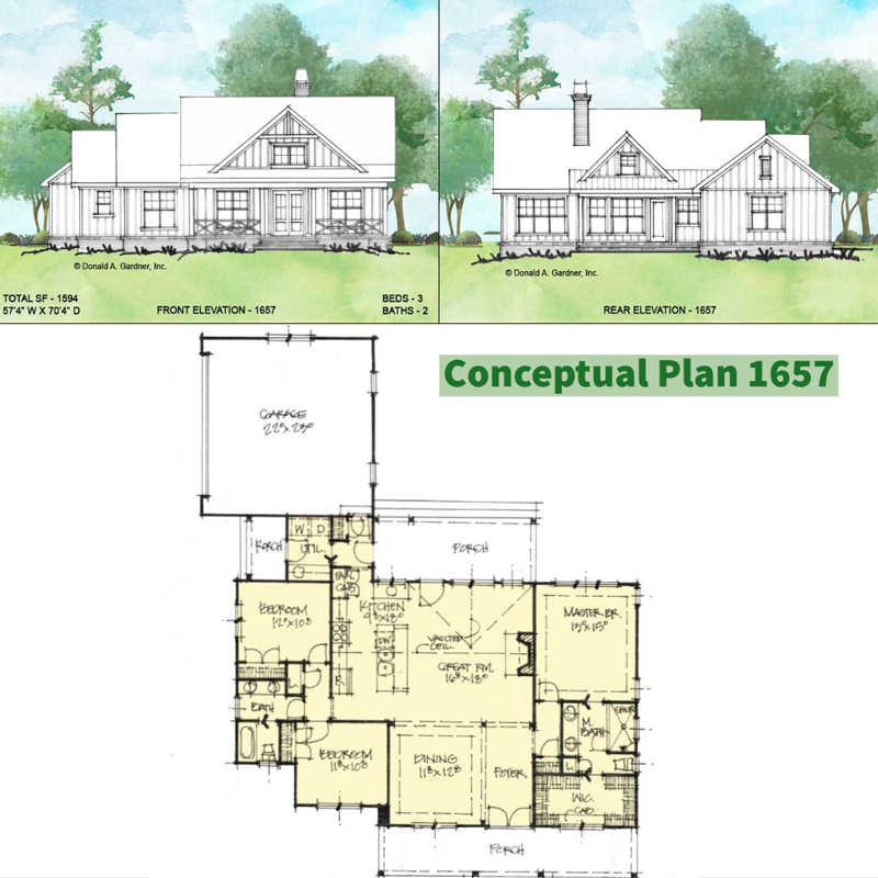 Overview of Conceptual House Plan 1657.