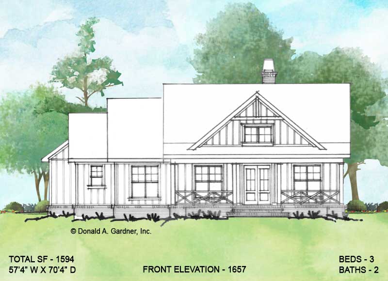 Front elevation of Conceptual House Plan 1657.