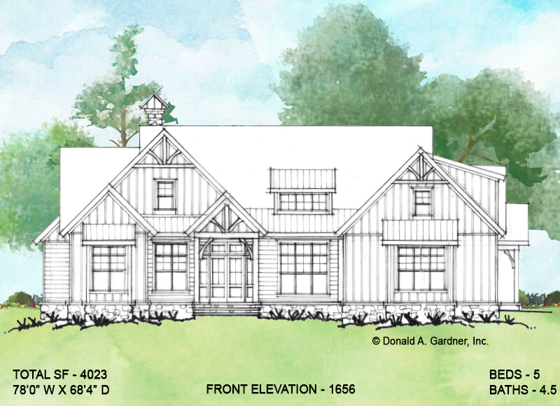 Front elevation of Conceptual House Plan 1656.