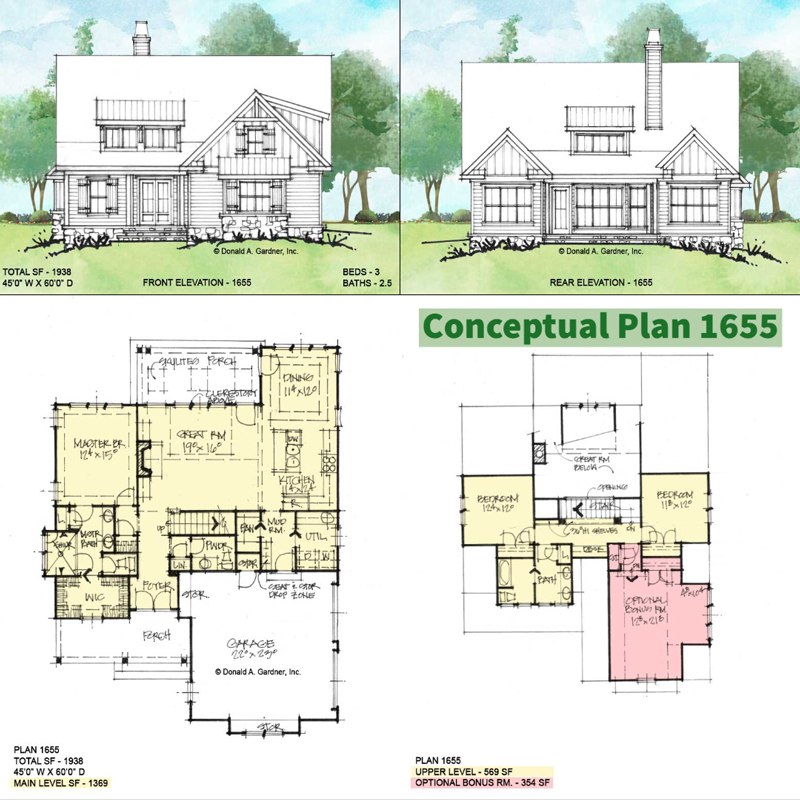 Overview of Conceptual house plan 1655.