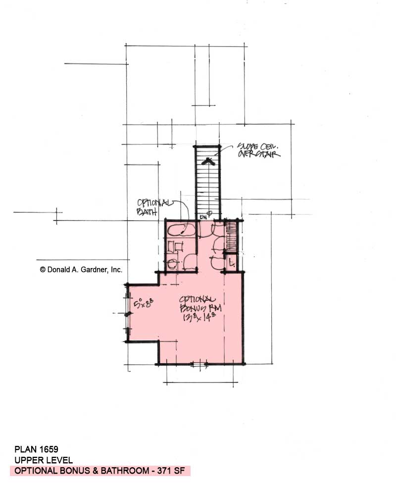 Bonus room of Conceptual house plan 1659.